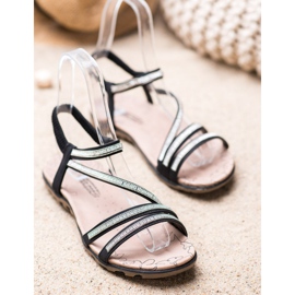 Camo Bekväma slip -on sandaler svart 1