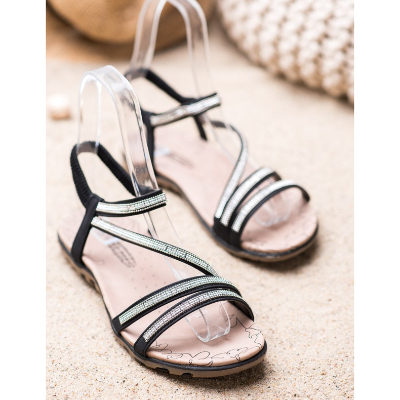 Camo Bekväma slip -on sandaler svart 1