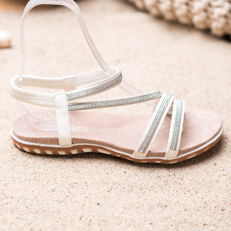 Camo Bekväma slip -on sandaler vit 1