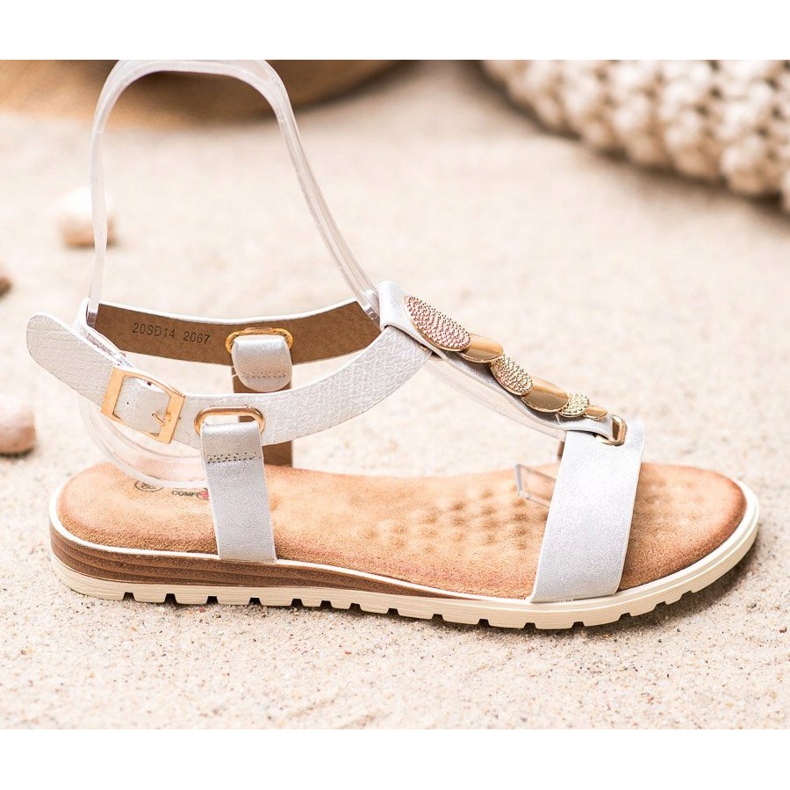 Evento Vita sandaler med prydnader 2