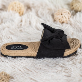 Small Swan Trendiga tofflor med rosett svart 1