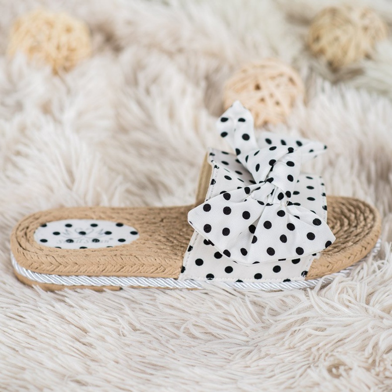 Small Swan Trendiga tofflor med rosett vit 2