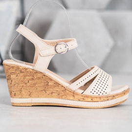 GOLL Sandaler med kil och ekoläder brun 1