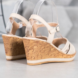 GOLL Sandaler med kil och ekoläder brun 2