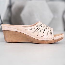 Evento Tofflor med öppet mönster rosa 2