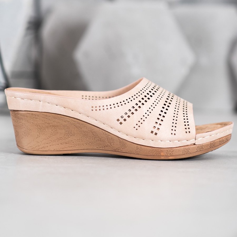 Evento Tofflor med öppet mönster rosa 2