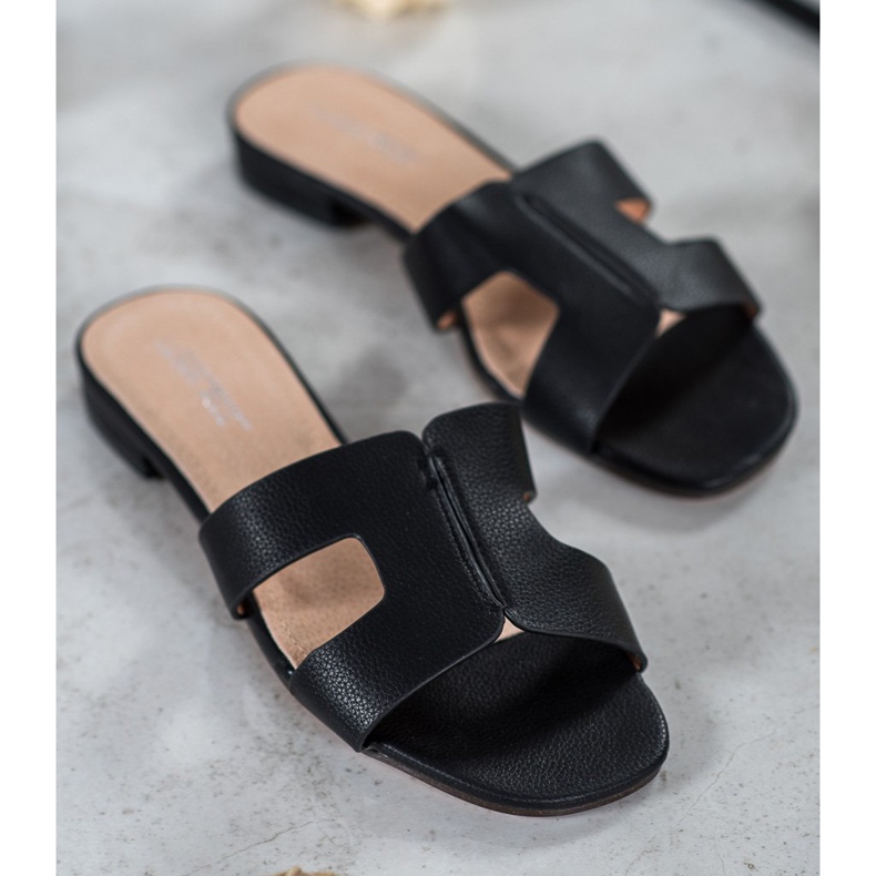 SHELOVET Klassiska Eco Leather Tofflor svart 1