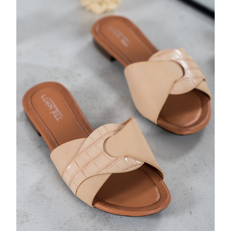 SHELOVET Eleganta Eco Leather Tofflor beige 1