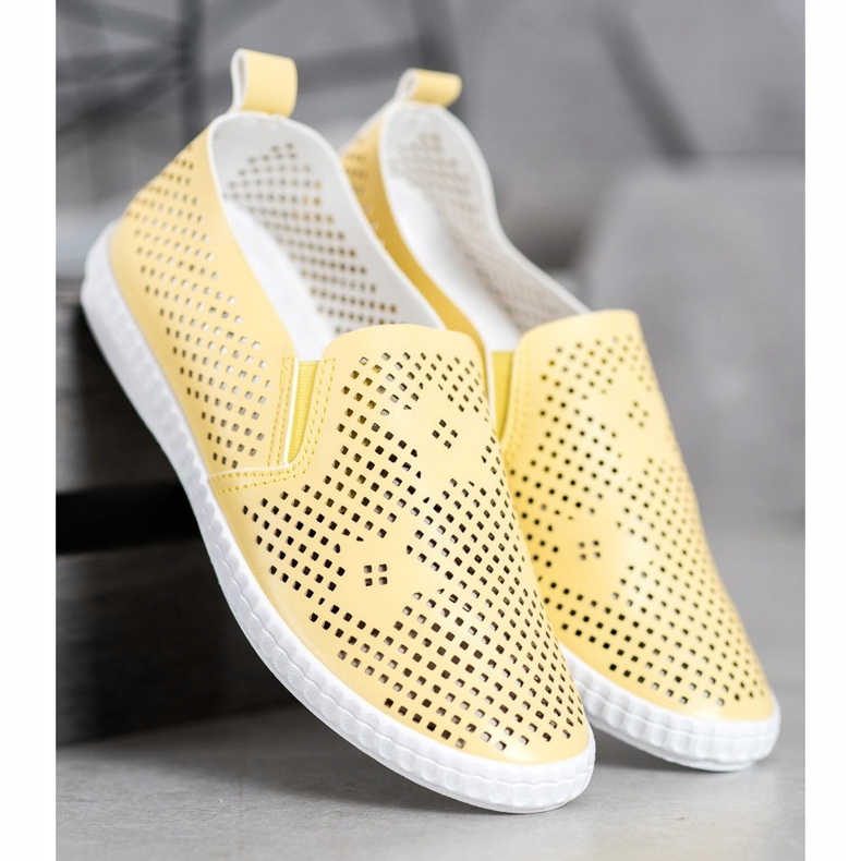 GOLL Openwork Yellow Slipons gul 1