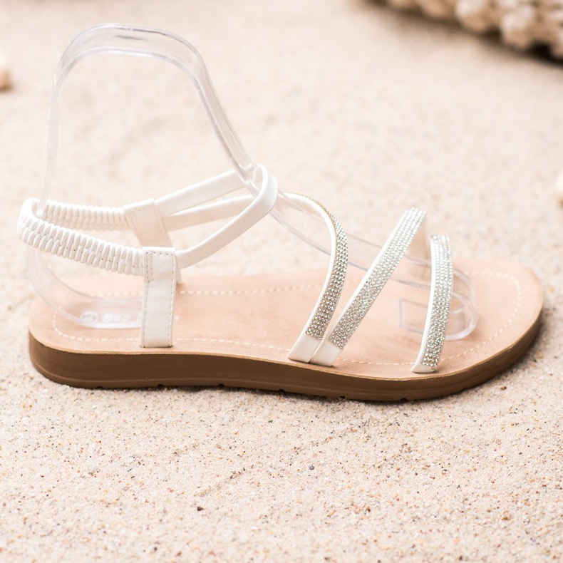 Sea Elves Eleganta slip-on sandaler vit 1