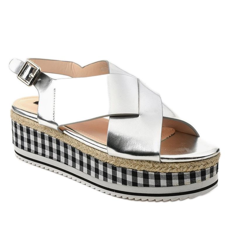 Silver sandaler på 1507-40 plattformen grå 1