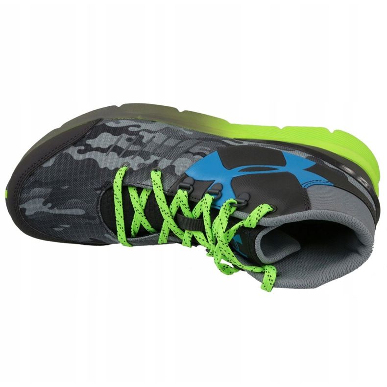 Under Armour Bgs Overdrive Mid K Jr 1266381-019 grå grön 2