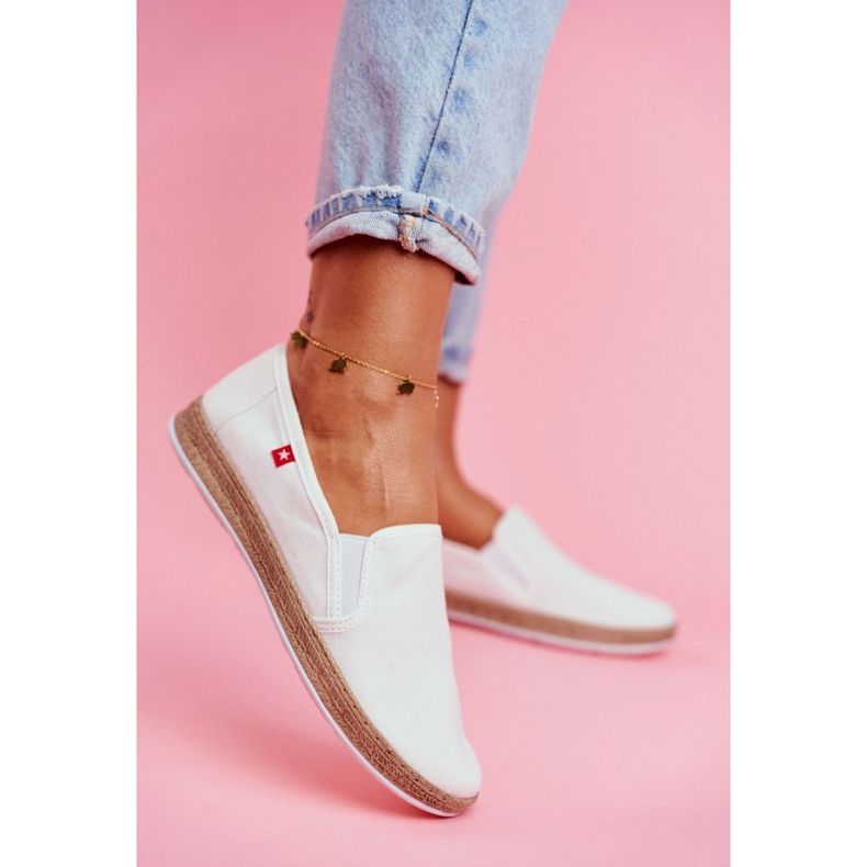 Kvinnors Espadrilles Big Star Slip-on White FF276038 vit 1