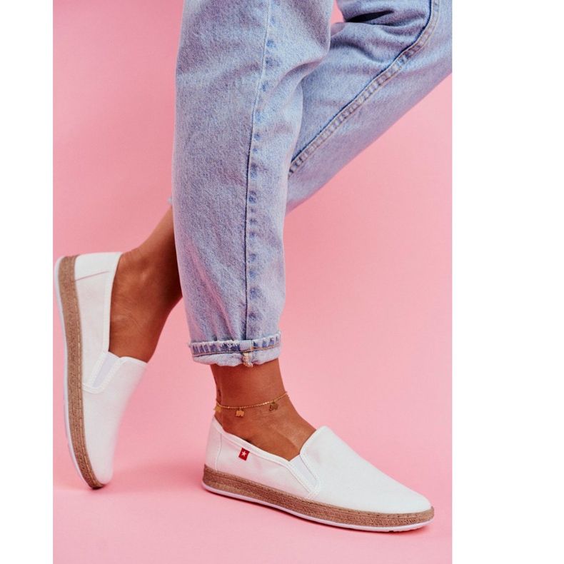 Kvinnors Espadrilles Big Star Slip-on White FF276038 vit 2