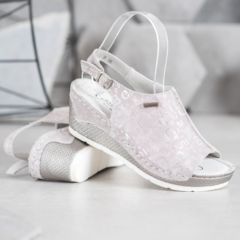 Filippo Läderklädda sandaler grå 1