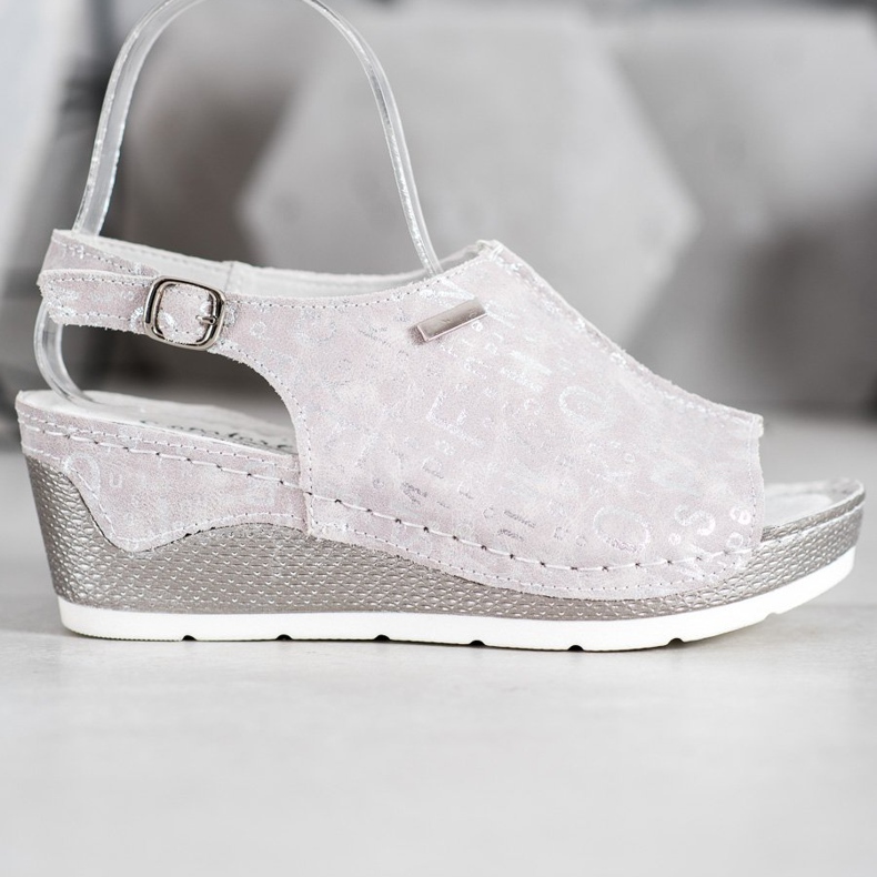 Filippo Läderklädda sandaler grå 2