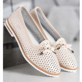 SHELOVET Läderskor med öppet mönster brun 1