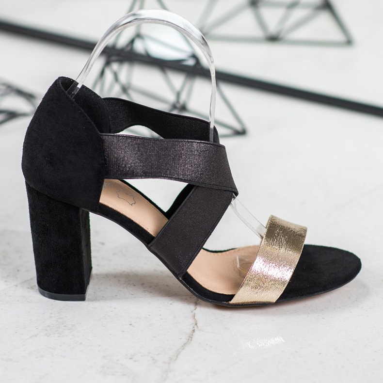 Evento Sandaler med elastiskt band svart gul 2