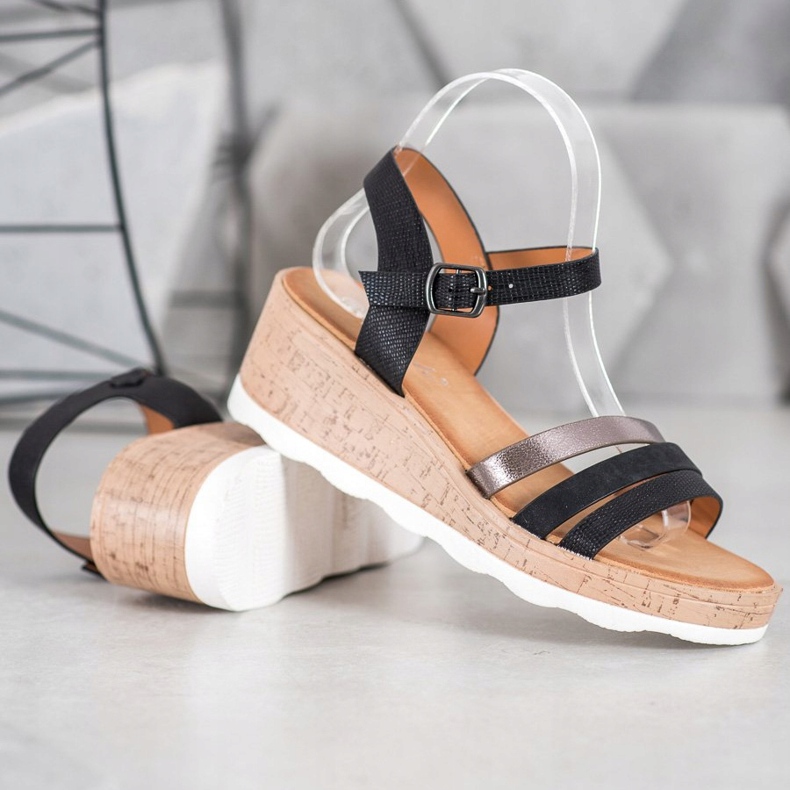 Weide Svarta kile sandaler 1