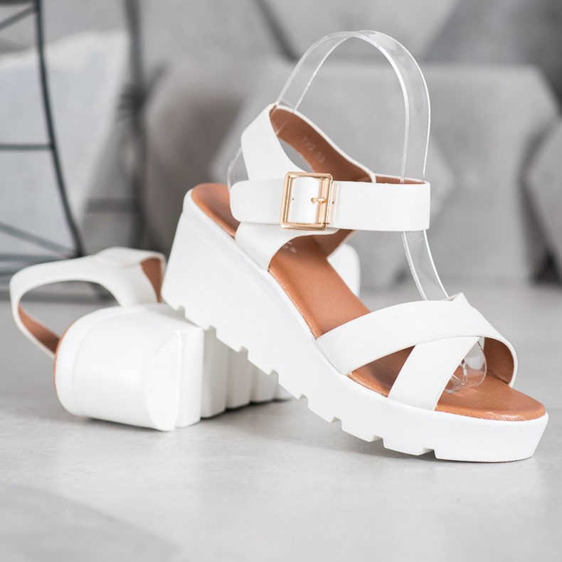 Weide Trendiga sandaler vit 1