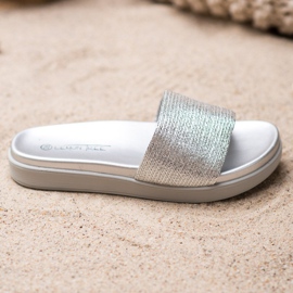 SHELOVET Klassiska silver tofflor grå 1