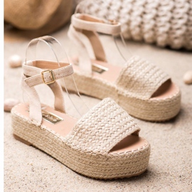 Weide Espadrilles sandaler på plattformen brun 1