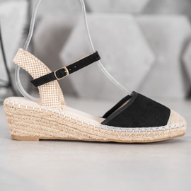 Best Shoes Svarta Espadrilles sandaler 1