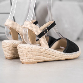Best Shoes Svarta Espadrilles sandaler 2