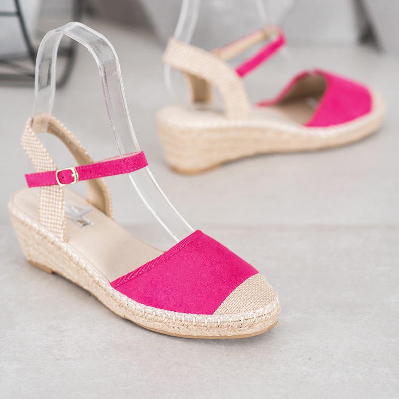 Best Shoes Espadrilles rosa sandaler 1