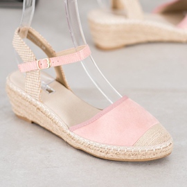 Best Shoes Ljusrosa Espadrilles sandaler 1