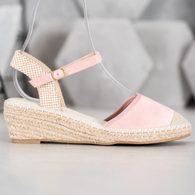 Best Shoes Ljusrosa Espadrilles sandaler 2