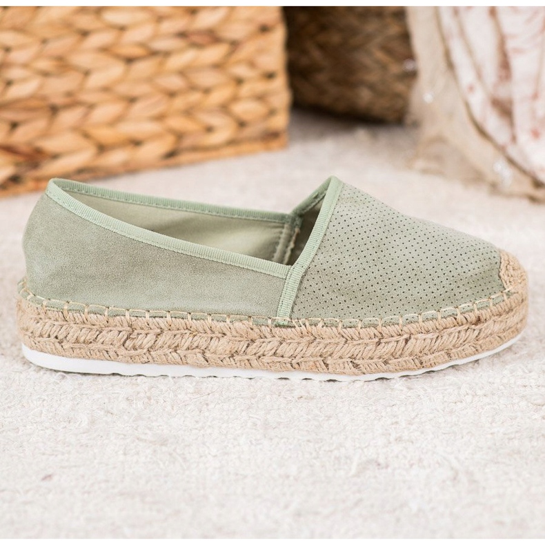 Seastar Openwork Espadrilles med mocka grön 2