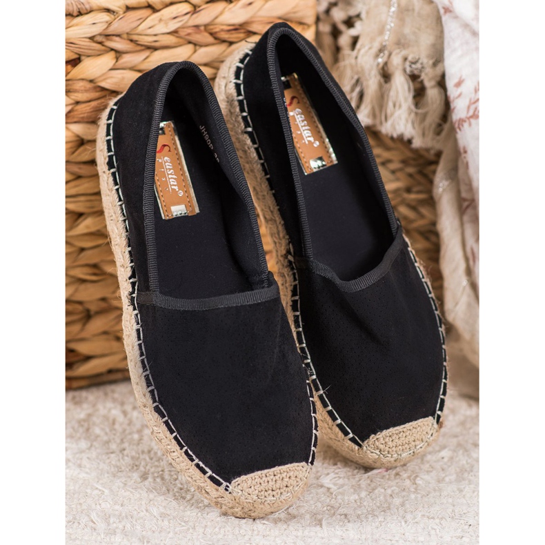 Seastar Openwork Espadrilles med mocka svart 1