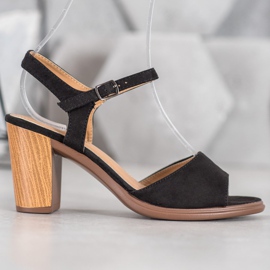 SHELOVET Svarta sandaler i mocka 2