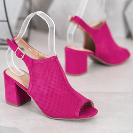 SHELOVET Klassiska stängda sandaler rosa 1