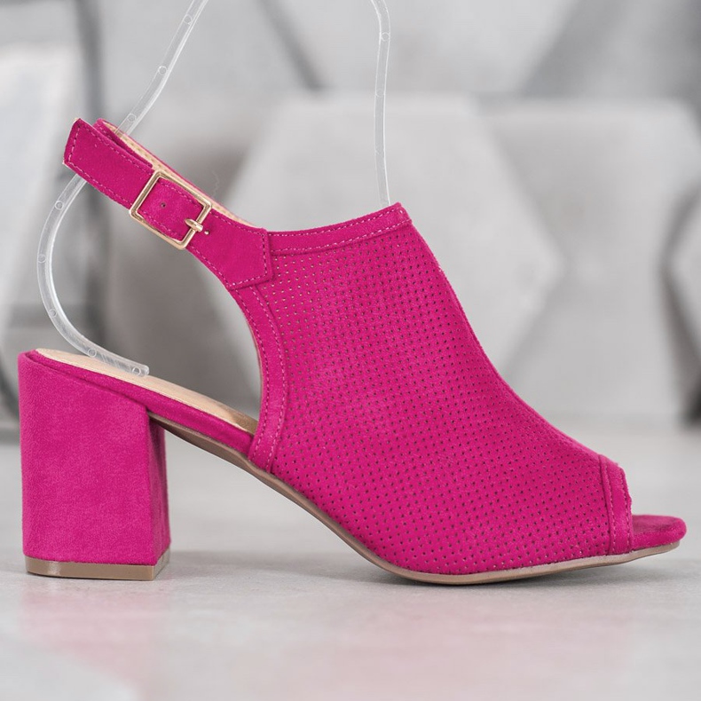 SHELOVET Klassiska stängda sandaler rosa 2