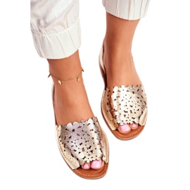 Evento Kvinnors guld-slip-on sandaler jag gillar sommar gyllene 3