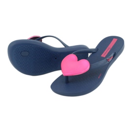 Girls 'Navy Blue Flip -flops med ett rosa hjärta av iPanema 3
