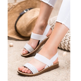 Sea Elves Slip-on sandaler på plattformen vit grå 1