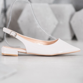 Seastar Patentläderpumpar med en exponerad häl grå 2