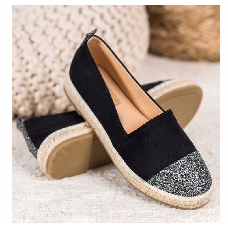 Seastar Espadriller med glitter svart 2