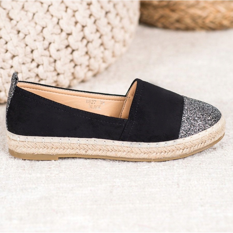 Seastar Espadriller med glitter svart 1