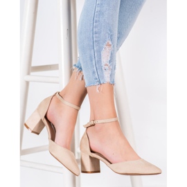 SHELOVET Klassiska pumpar med spänne brun 1