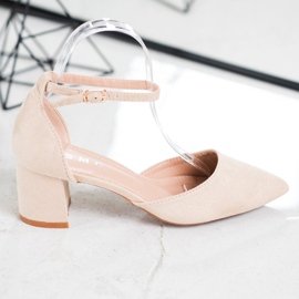 SHELOVET Klassiska pumpar med spänne brun 2