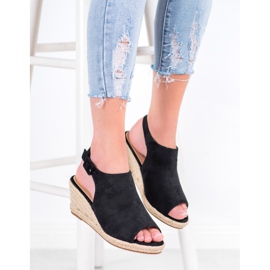 SHELOVET Stängda svarta sandaler 2