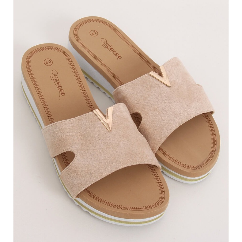 Beige tofflor för kvinnor G-5035 Beige 1