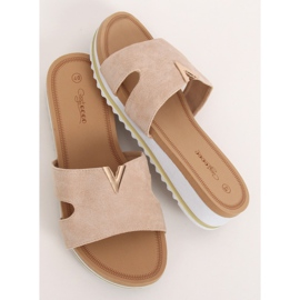 Beige tofflor för kvinnor G-5035 Beige 2