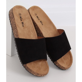 Svarta PA-354 tofflor i svart kork 1