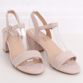 Beige högklackade sandaler 99-61A Beige 1