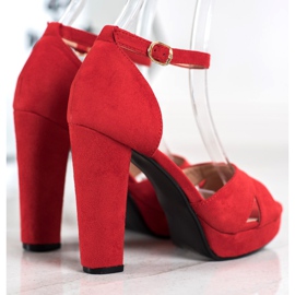 Clowse Röda sandaler med höga klackar 4